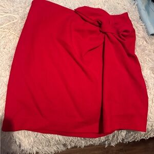 Anthropologie red bow business skirt never worn